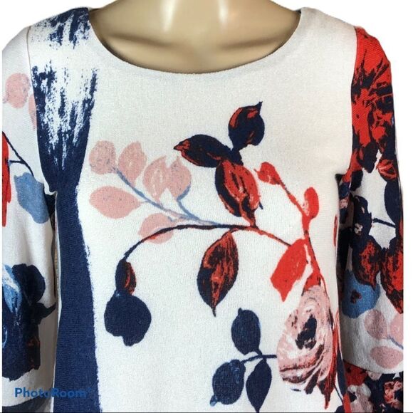 MAEVE Anthropologie floral bell sleeve sweater dress - Picture 5 of 13